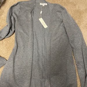 Gray cardigan sweater